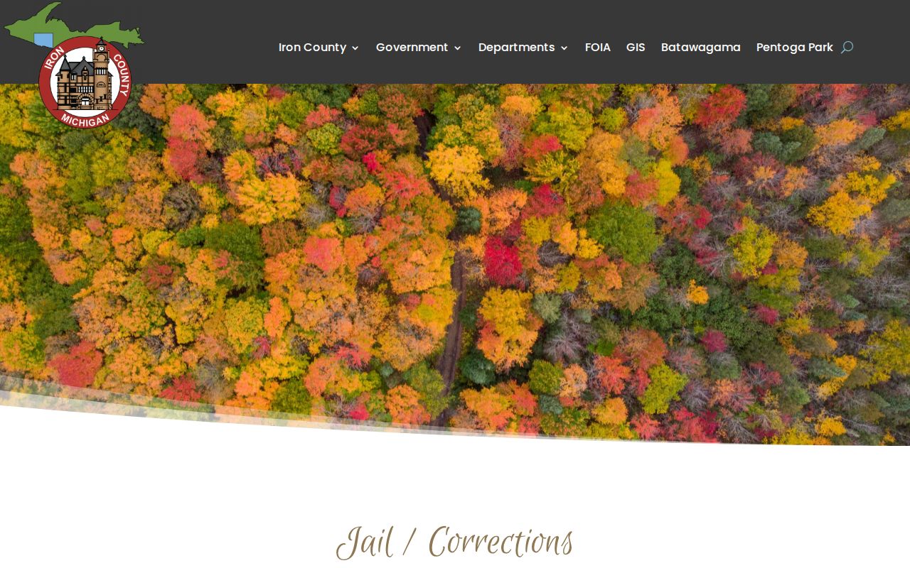 Iron County jail page without a released inmate feed